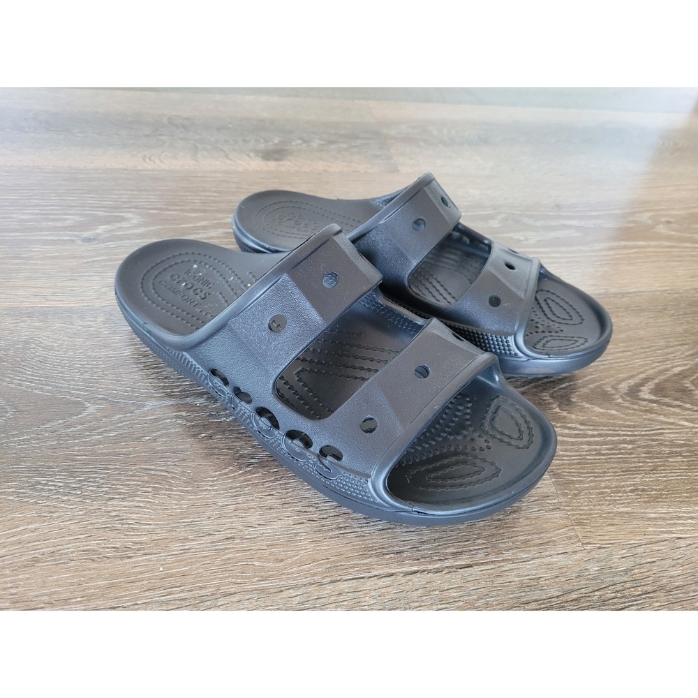 Crocs Crocband Slide Sandals Mens 7 Womens 9 Black Casual Comfort Slip On #2‎